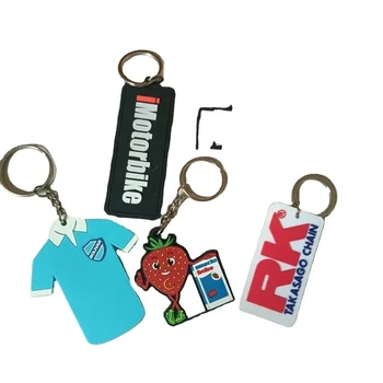 wholesale newest 3D square pvc keychain with custom design 2D key holders oring metal keychain gifts items for event souvenir