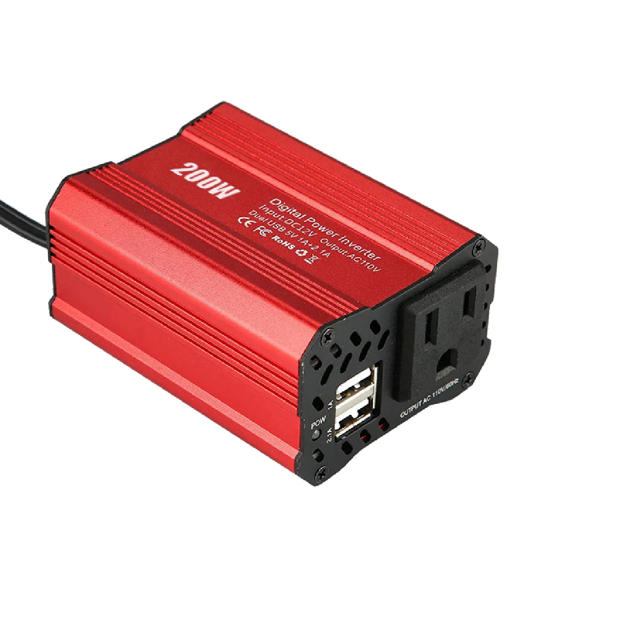 Amazon Hot 200W Car Power Inverter Car USB Converter 12V 220V and AC 110v Modified Sine Wave EU U.S. JP Socket