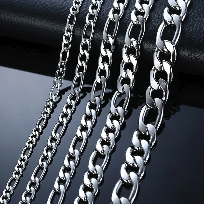 Men Figaro Chain Necklace Curb 
