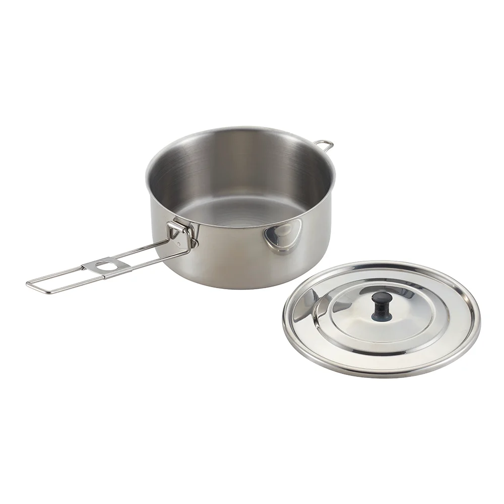 Customized Lightweight Mess Kit Outdoor Camping Stainless Steel Camping Pot Cookware Set For Outdoor details