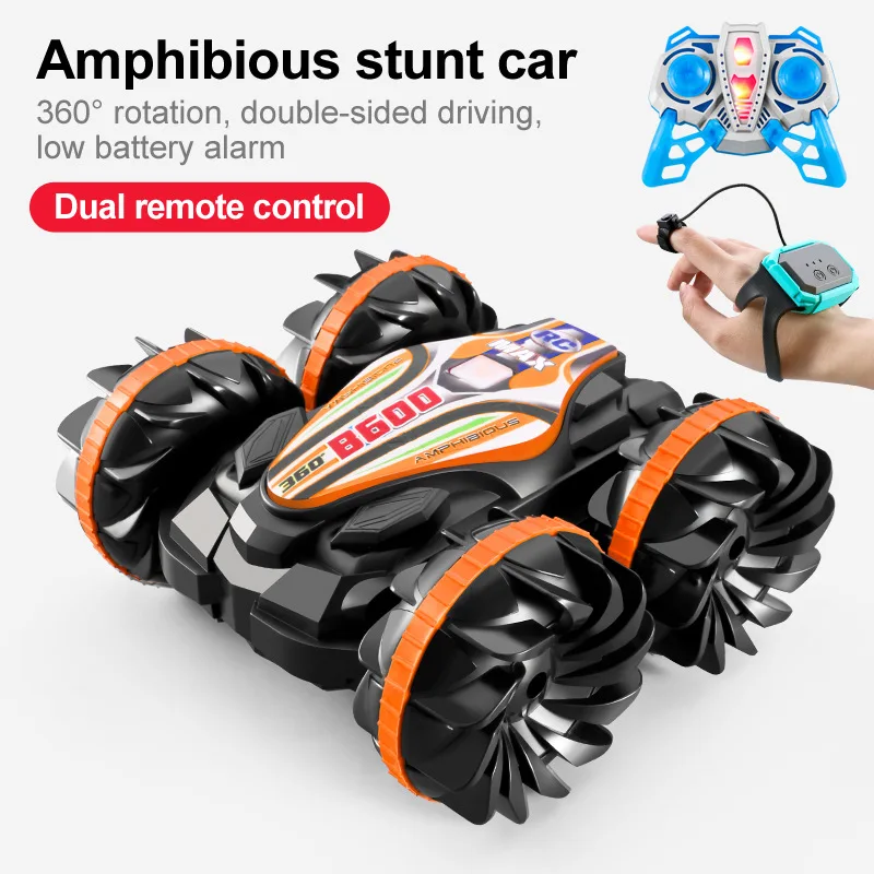 whosale 2.4G Amphibious Stunt RC Car Double Sided Rolling Driving New Technology Remote Control Vehicle Children Electric Toy Alibaba