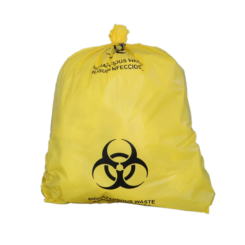 Customized Red Yellow Autoclave Plastic Medical Trash Bags Waste