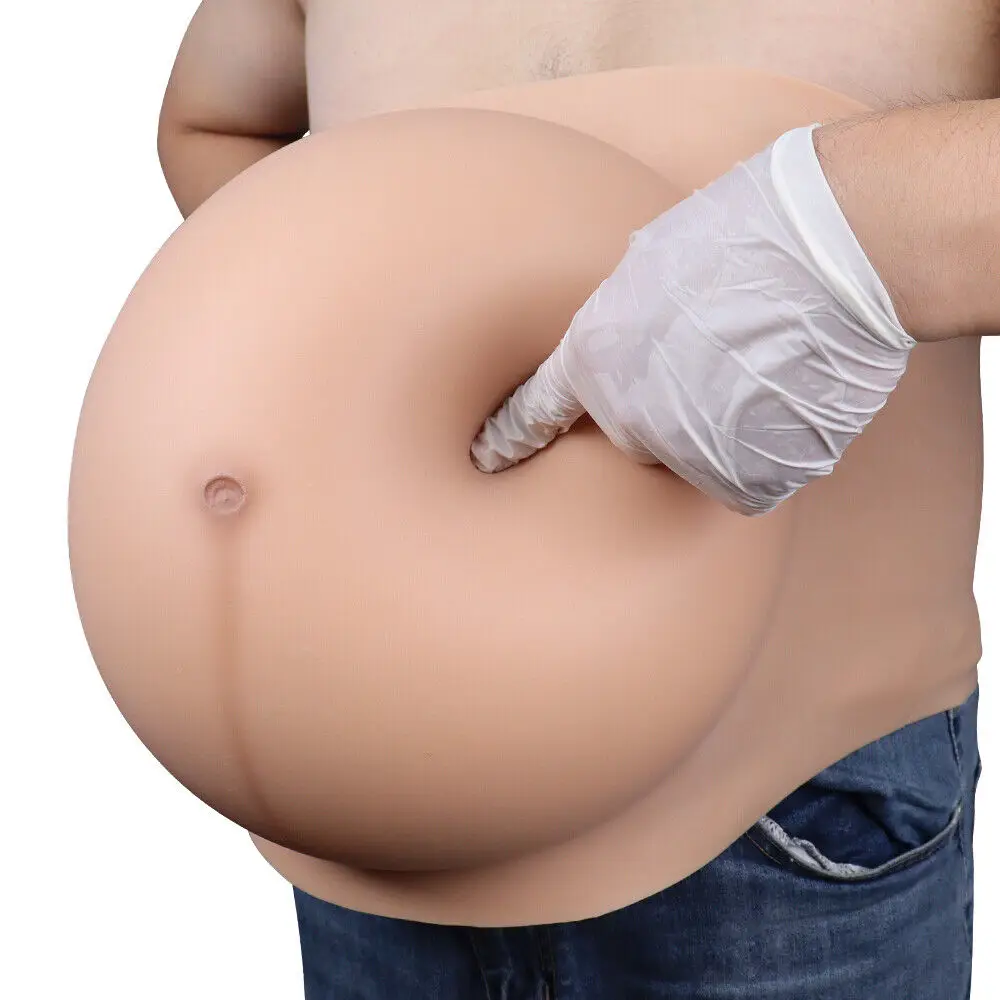 Groer Realistischer Knstlicher Schwangerschaftsbauch aus Silikon fr  Zwillinge, Knstlicher Schwangerschaftsbauch fr Mann-zu-Frau Cosplay und  Crossdresser