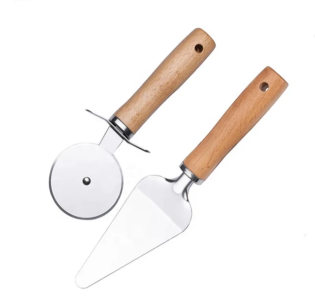 Especially for  turning pizza paddle peel tools pizza cutter wheel with pizza, cake and cheese server set