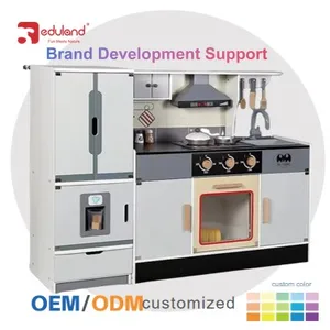 EDULAND Wooden Home Combination Kitchen Children's Educational Cooking Parent-child Interactive Simulation Kitchen Utensils Pl