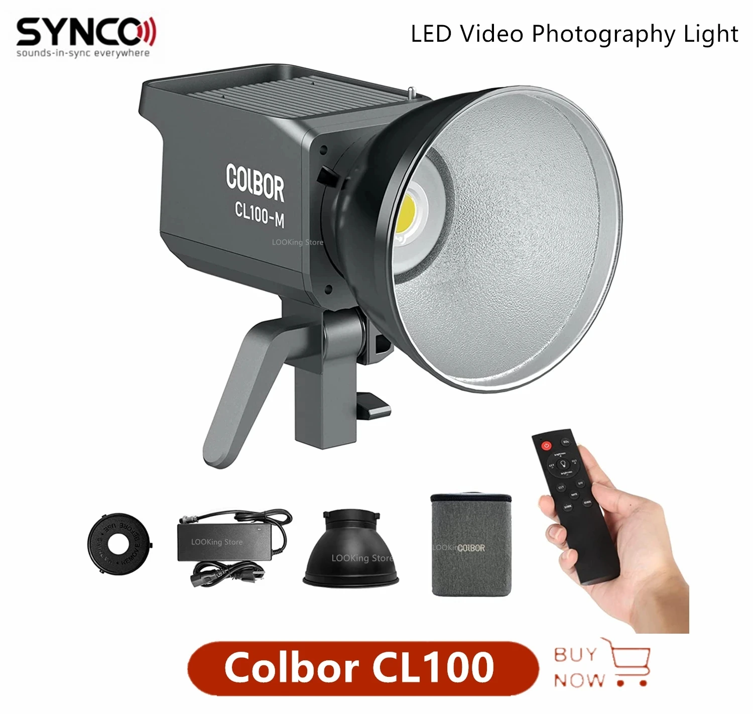 Synco Colbor CL100 CL100W Bi-color 2700-6500K CL100-M 5600K LED Video  Photography Light emote Control for Photography Video