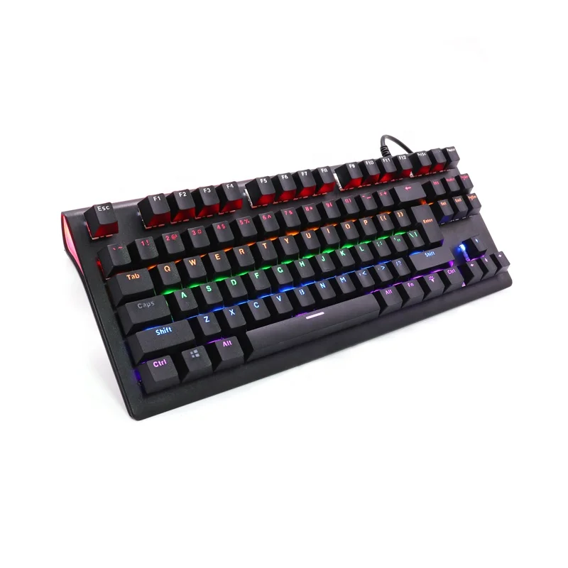 87/88keys RGB Backlighting Mechanical Gaming Keyboard OEM ODM Blue RED Switches mechanical keyboard YH-8701