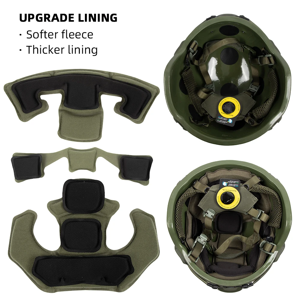 Aramid And Pe Mich Helmet With Rails New Upgrade Suspension Ear