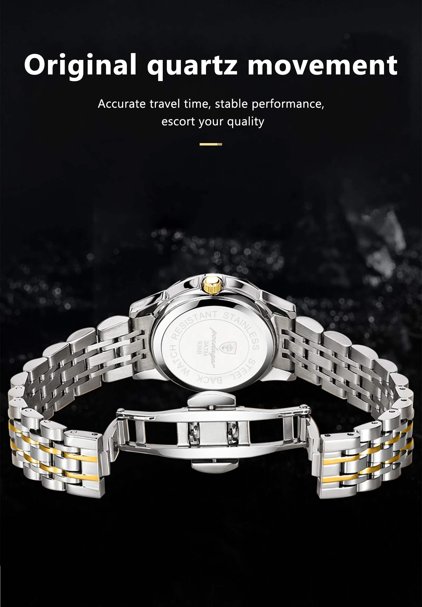 Poedagar 936 Man Quartz Wristwatch for Men Luxury Luminous Stainless Steel Montre Homme RelojesNew Business Fashion Casual Watch
