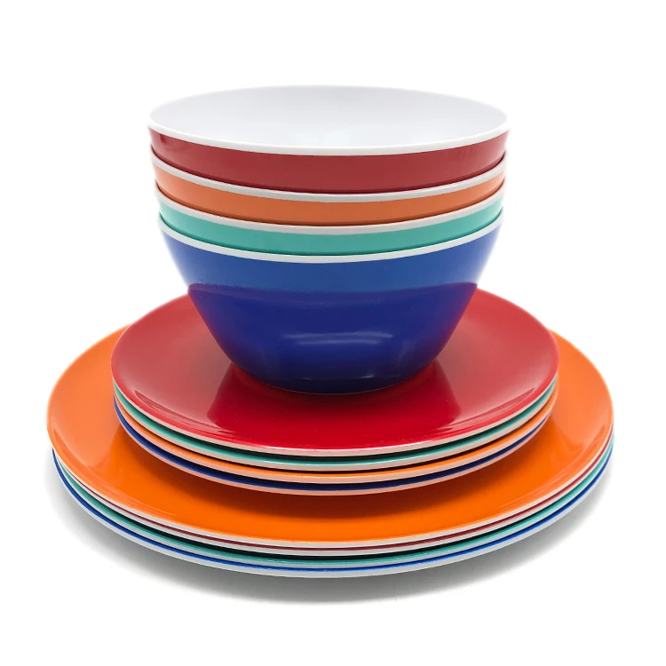 Wholesale Red Melamine Dishes Eco Friendly Cutlery Set