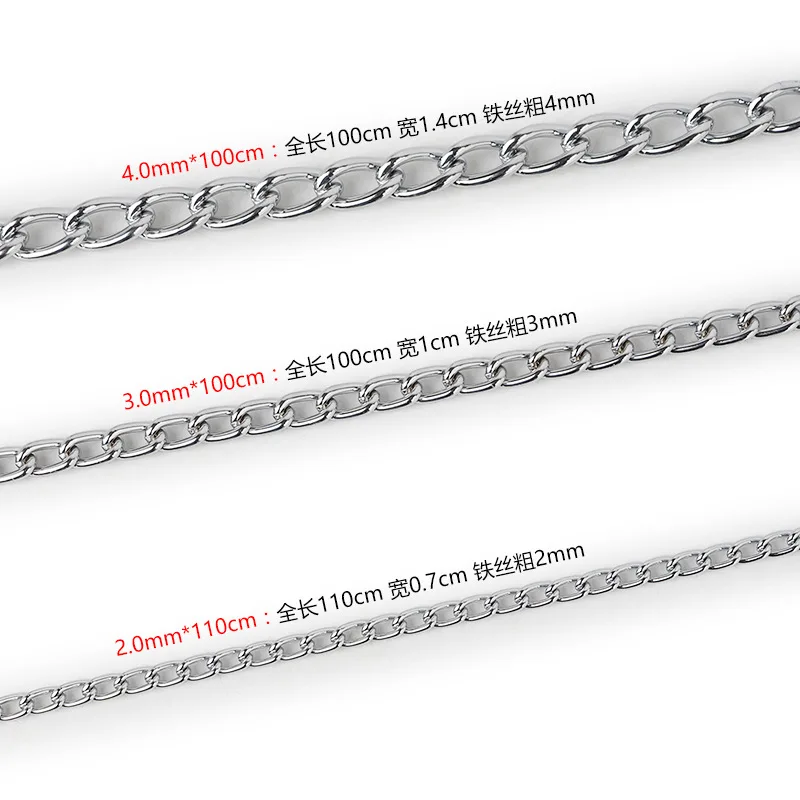 Gold Dog Leash Wire 3m Metal Steel Chain Heavy Duty Double Clip Traction Rope Walking Pet Lead Dog