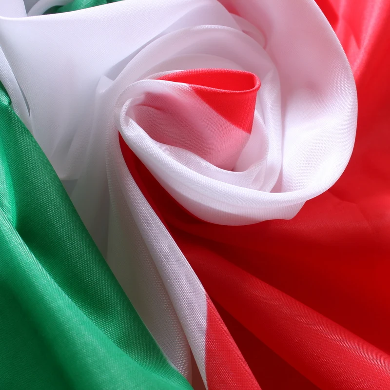 Red Green White Color Semi-elastic Polyester Pongee Fabric for Iran Flag Italy Flag Mexico Flag