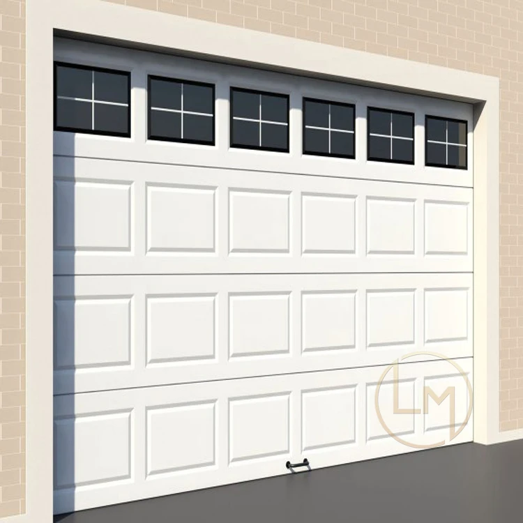 Hot Sale Custom White Aluminum Electric Double 4 Panel Garage Door 9 Ft X 8 Ft Modern 16 X 7 9x7 for Villas Finished Surface