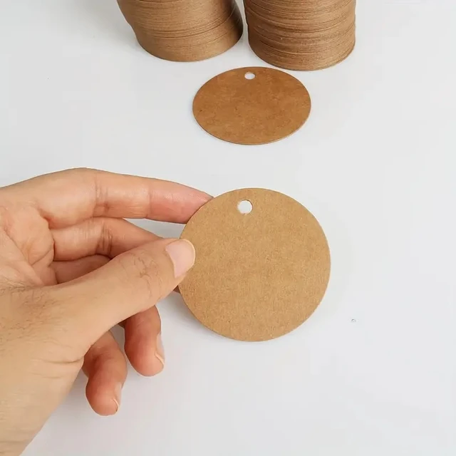 Blank Kraft Paper Labels Round Paper Vintage Gift Tags DIY Craft Supplies Clothing Labels Wedding Party Label Cards