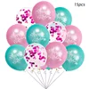 15 piezas turquesa y rosa
