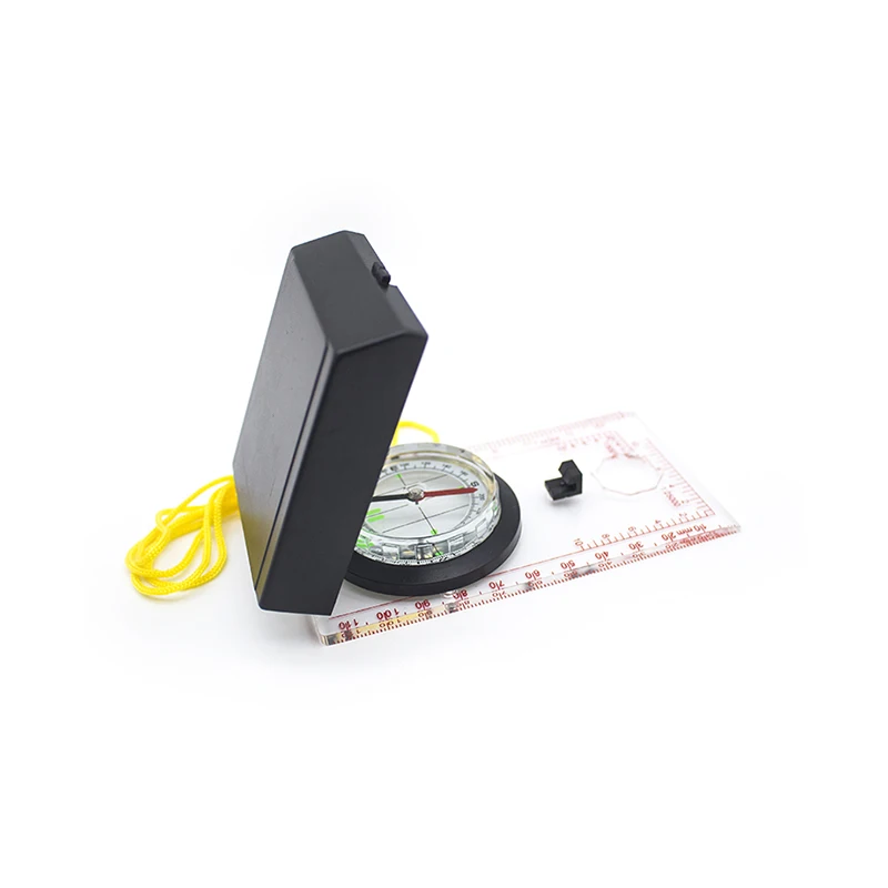 Portable Mini Acrylic Base Plate Compass Handy Handheld Map Ruler Mirror Sports Navigation Guide Perfect Hike Companion Pointer