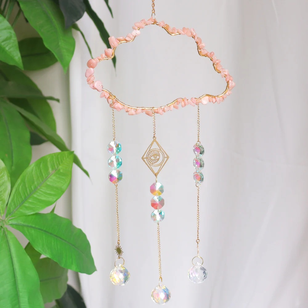 Wholesale Sun Catcher High Quality Natural Crystal Clouds Amethyst Rose