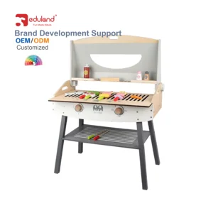 Reliable and Inexpensive Wood Barbecue Grill Set New Hot Pretend Play Cooking Toy for Kids