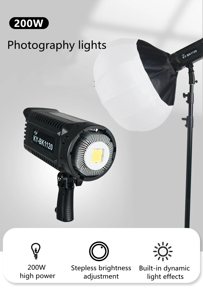 Professional Photography Light 200w Studio Photography Lighting