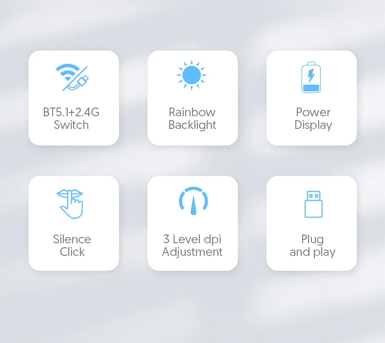 Best-selling Popular LED Rechargeable 2.4G+Blueteeth Dual Mode Wireless Mouse Glowing Custom LOGO Brand for Office