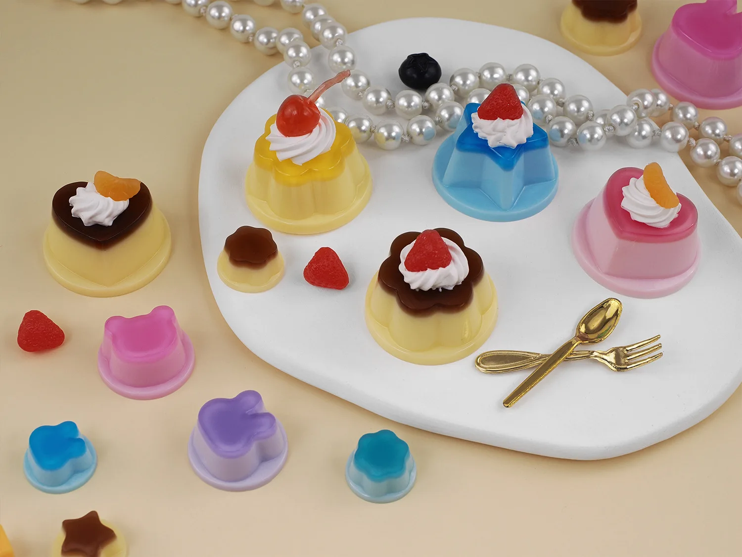 Pudding Rabbit Shape DM893 Silicone Molds - 3D DIY Cat Rabbit Heart Pudding Shape
