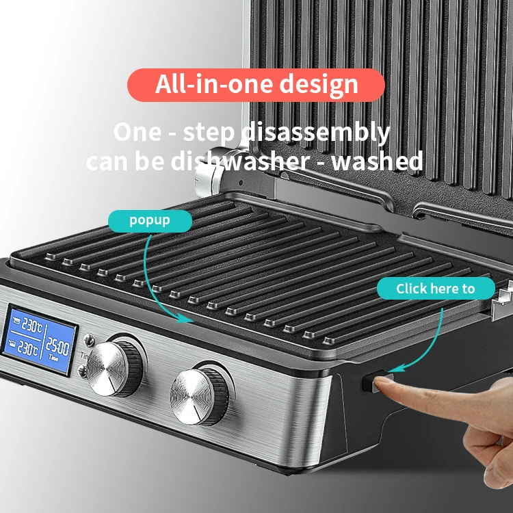 Xl Steak Griddle Grill Detachable Digital Contact Grill Sandwich Press