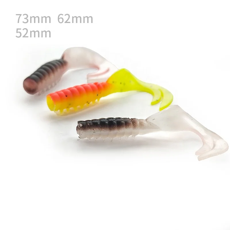 OEM Rubber Curl Tail Grub 50mm 60mm 70mm Bass Soft Grub Baits Curve Tail  Fishing Lure