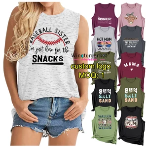 Custom Print tank Tops Blank Sublimation Basic Casual Gym tank Top Women