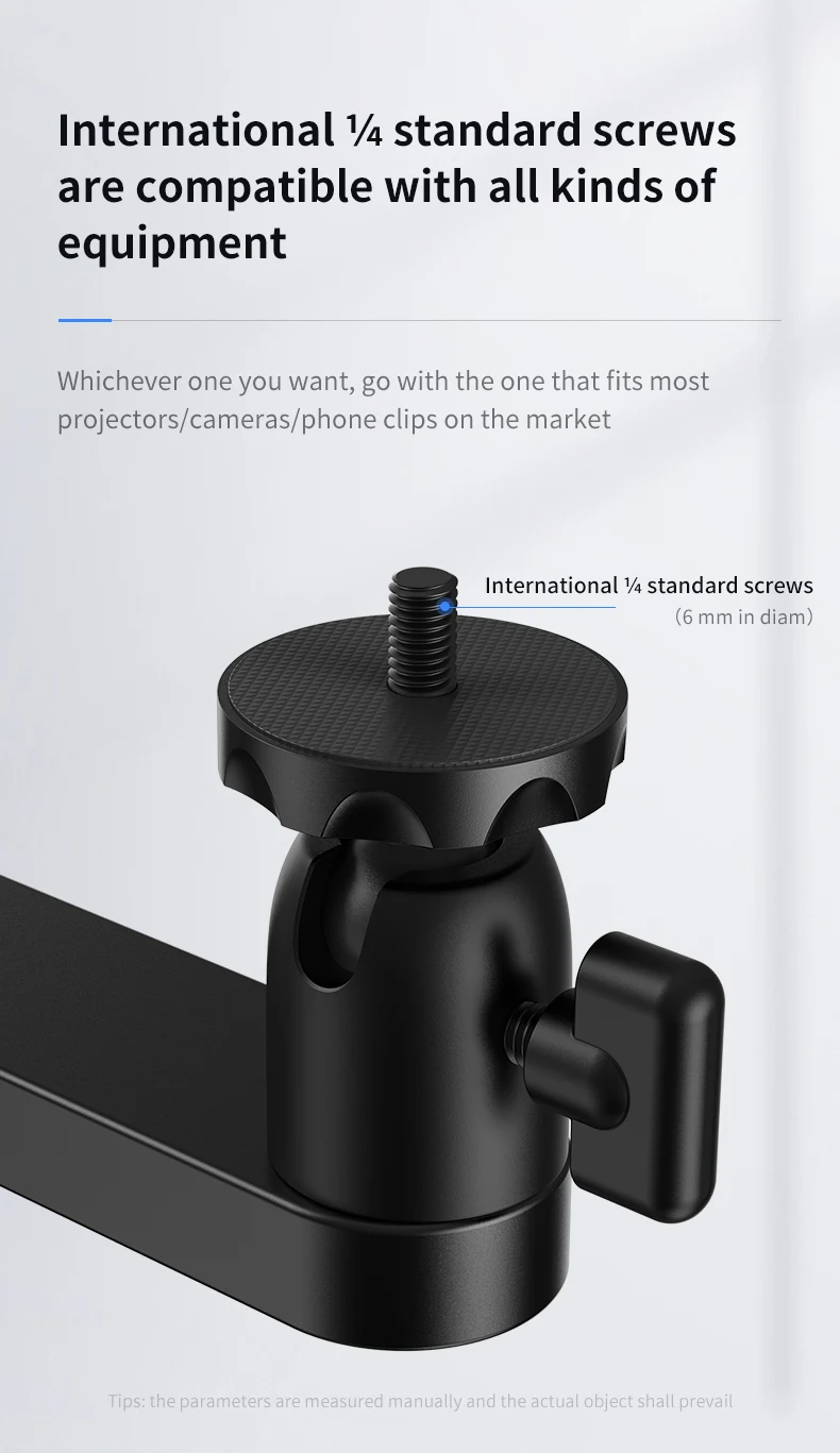 360 Rotate Steel Aluminum Adjustable Projector Floor Bracket 1/4 Spiral