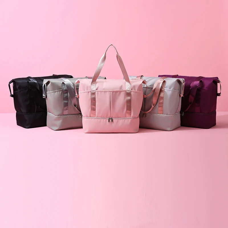 Custom Logo Dry Wet Separation Weekender Overnight Yoga Duffel Travel ...