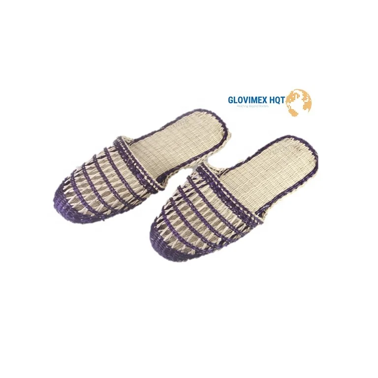 Rustic Style New Collection Attractive Rattan Seagrass Straw Slippers Outdoor Flat Weaving Sandals Slide for Women From Vietnam