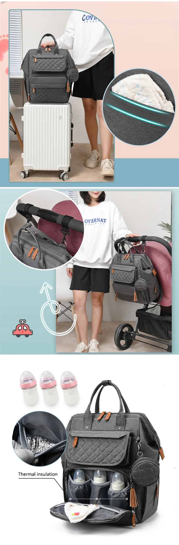 2023 New Arrival High Quality Diaper Bag Private Label Large Capacity
