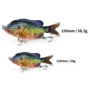 CHEERY Swimbait with Fiber Tail Lifelike Gliding Action ABS Hard Plastic Body Fishing Lure for Ocean Boat & River Use – Soft Lure – view 4
