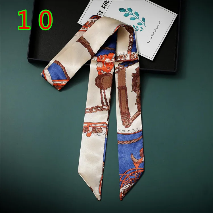 High Quality Designer Brand Women Hail Tie Scarf 100% Silk Twill Skinny Scarf
