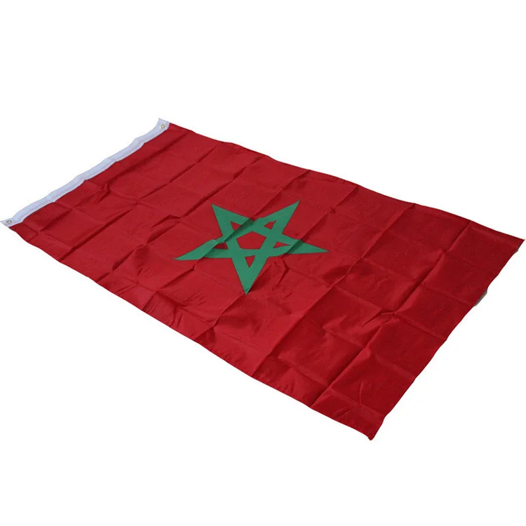 factory direct price custom printed polyester Morocco country flag