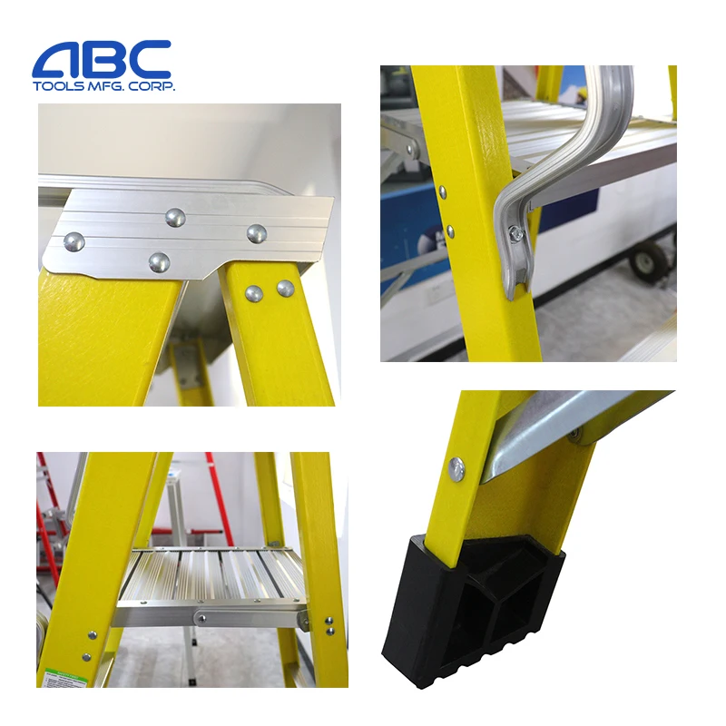 Stable 3-7 Steps Electrician Insulated Fiberglass Ladder for Home