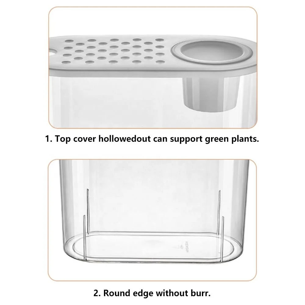 Rectangular 3/5 Gallon Plastic Mini Betta Fish Tank Eco-Friendly Stackable Aquarium Kit