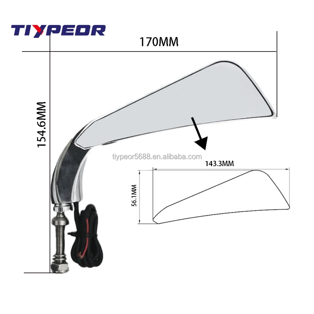 product tiypeor motorcycle adjustable mirror angle rearview side clear mirrors universal for chopper scooter with turn signal light-6