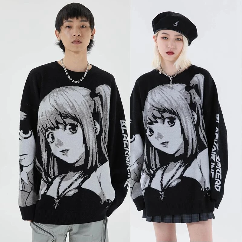 MOON GIRL  Anime Knit Sweater  2 Colors  Alpha Weebs