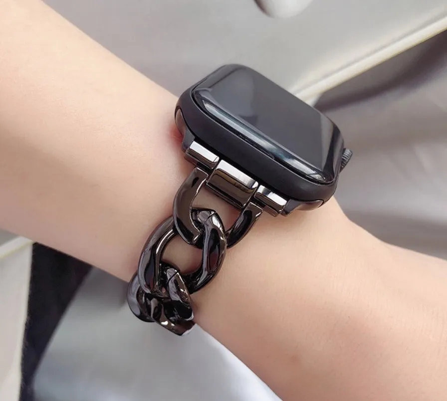 Ремешок из нержавеющей стали для Apple Watch, металлическая цепочка в ковбойском стиле, сменный спортивный браслет