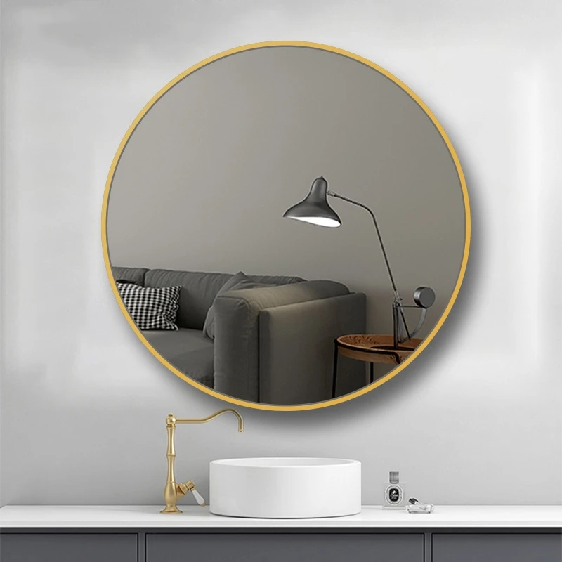 product 20 large round wall mirror brushed metal frame round farmhouse mirror circular mirror for wall decor-2