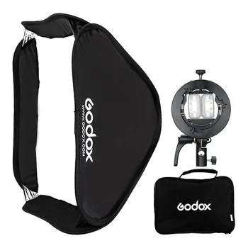 GODOX Foldable Softbox 60x60cm  with S2 Type Flash Bracket Bowens Mount Holder for Studio Flash Speedlight Photography