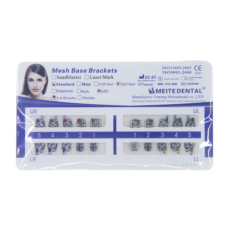 Ортодонтический бондажный сетчатый базовый кронштейн 0,22 roth 345 крючок
