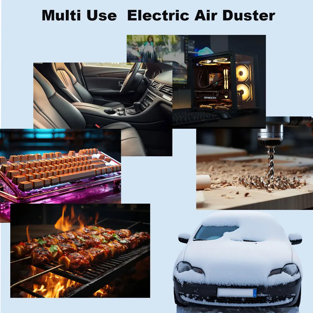 Electric Air Duster 130000RPM Compressed Air Duster 3 Gear Adjustable Jet Dry Blower Reusable Fan for Keyboard Outdoor Car Home factory