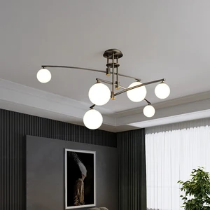 Factory Direct 2023 New Nordic Ball Modern Chandelier Ceiling Lighting for Home Hand Blown Glass Chandelier Pendant Light
