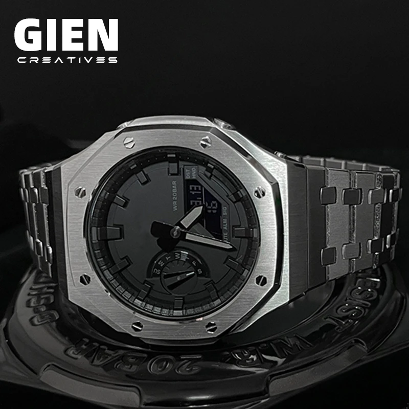 Gien материал класса люкс каучуковый ремешок, Модный чехол для G-Shock GA2100 2ND Gen компоновщик модифицированные аксессуары для часов