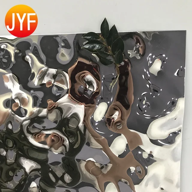 ANY998 Embossed Stainless Steel Color Plate Brushed 304 316 Decorative Water Ripple Metal Sheets for Ceiling