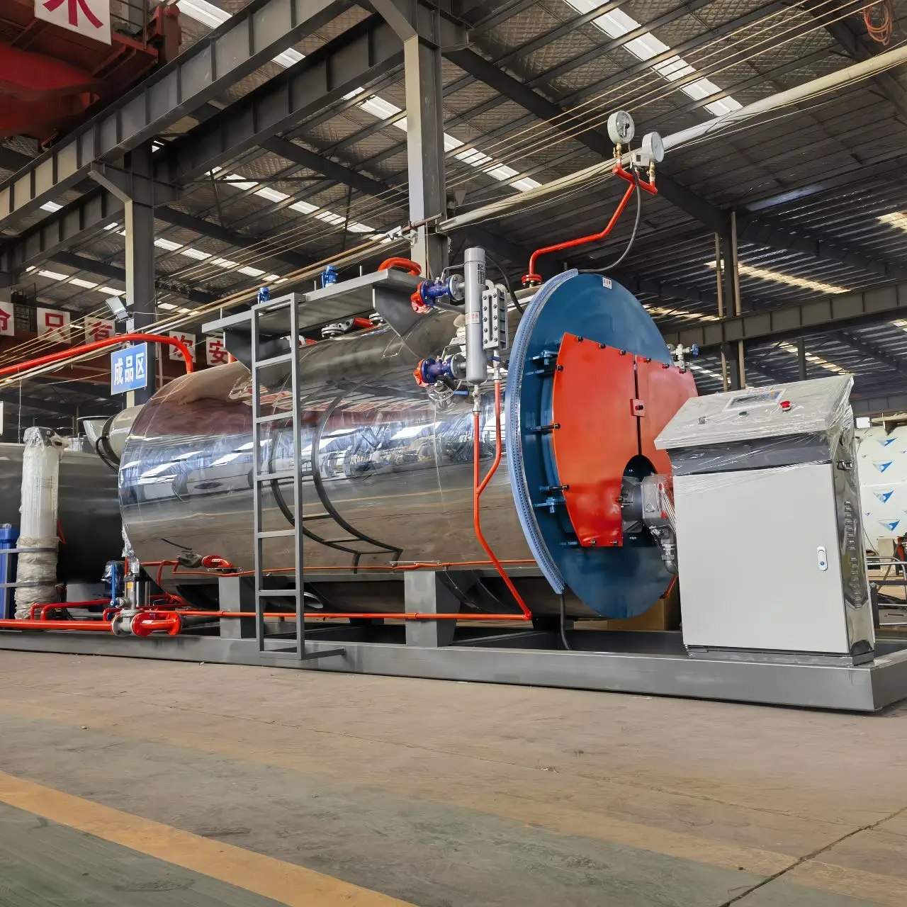 Horizontal Three Pass Corrugated Furnace Structure Diesel Oil or Natural  Gas Fired Ton Steam Boiler Price for Sale