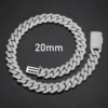 20mm 3 Row-White Gold