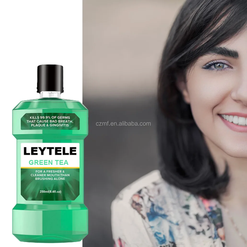 Private Label 250ML Natural Organic Teeth Whitening Oral Care Cleans Your Teeth Green Tea Mouthwash